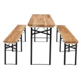 Skladací záhradný set, stôl a 2 lavice
